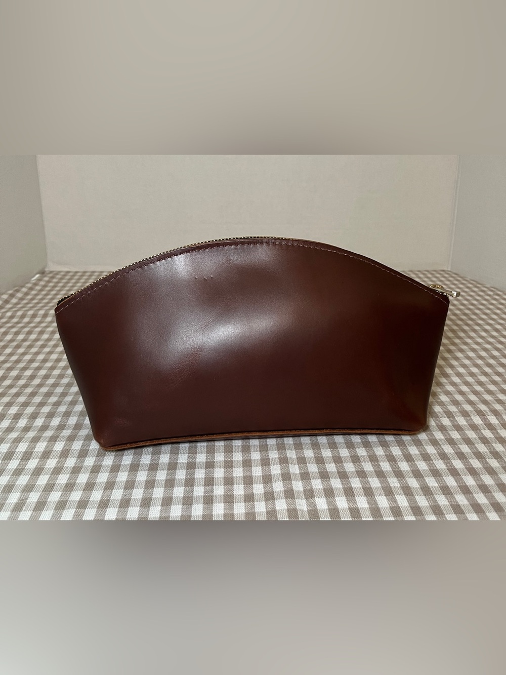 Portland Leather Goods Eclipse makeup pouch / bag in Cognac Brown